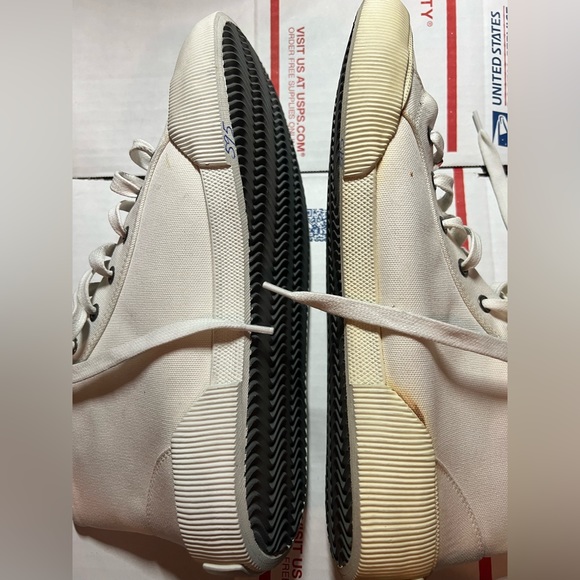 NEW LANVIN PARIS MID HI TOP WHITE DISTRESSED CANVAS Size 7/ Euro 40 - Picture 3 of 10